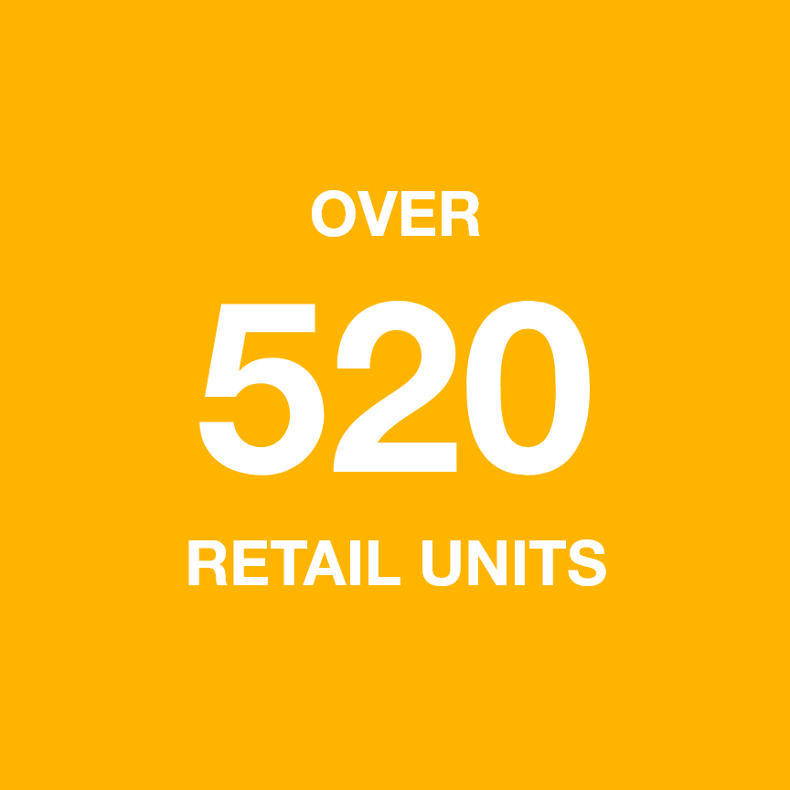 Over 520 retail units
